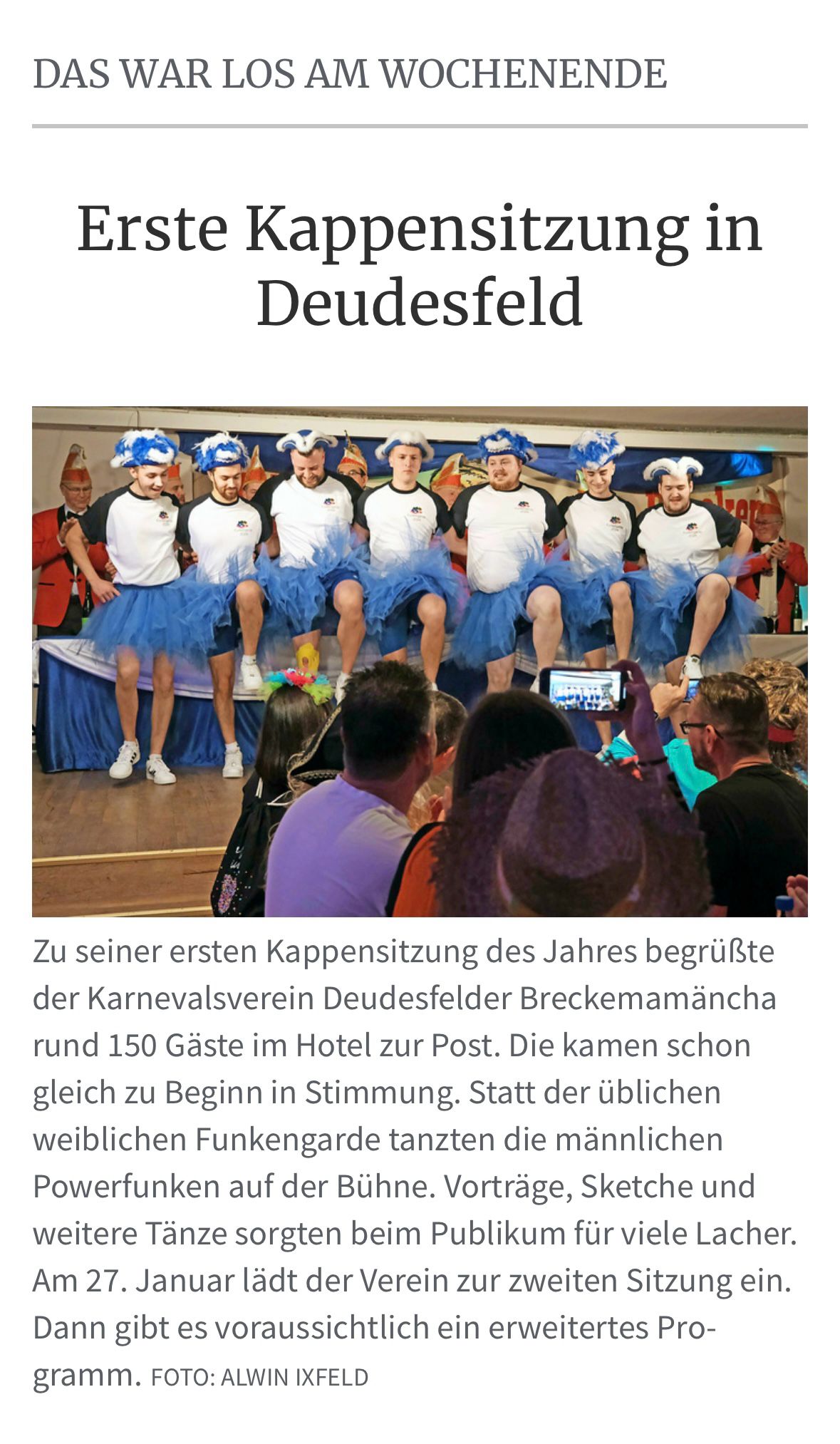 Zeitungsbericht TV 14.01.2024